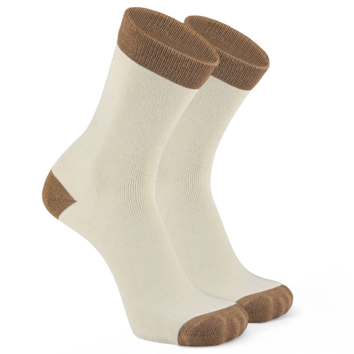 Bamboo Bliss - Off White & Brown Bamboo - Sockscarving - Feel The Comfort