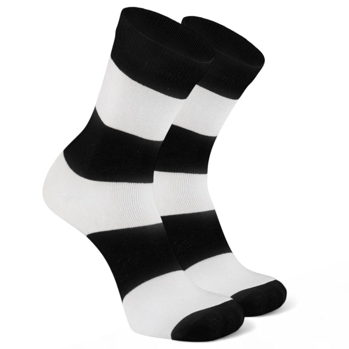 Monochrome Edge - Black & White Stripe - Sockscarving - Feel The Comfort