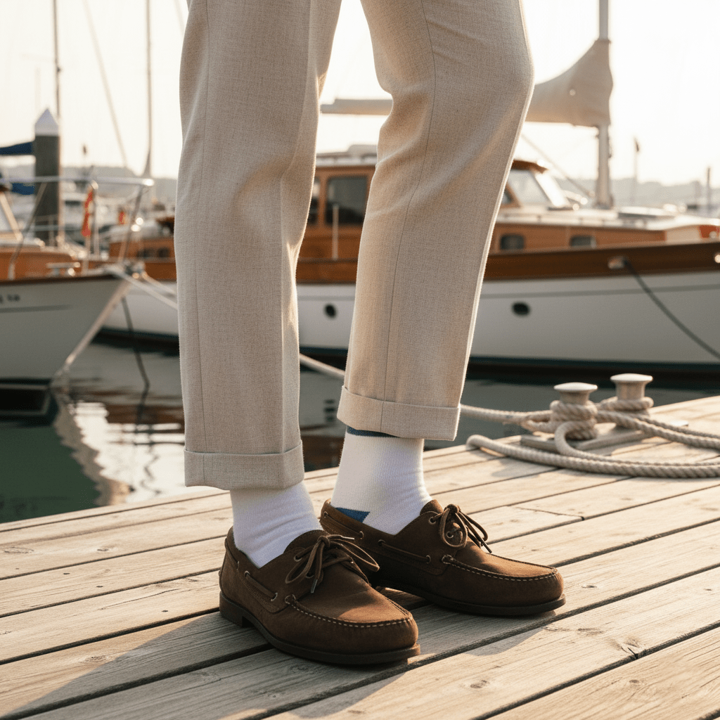 Serene Hue - Full White & Bombay Grey - Sockscarving - Feel The Comfort