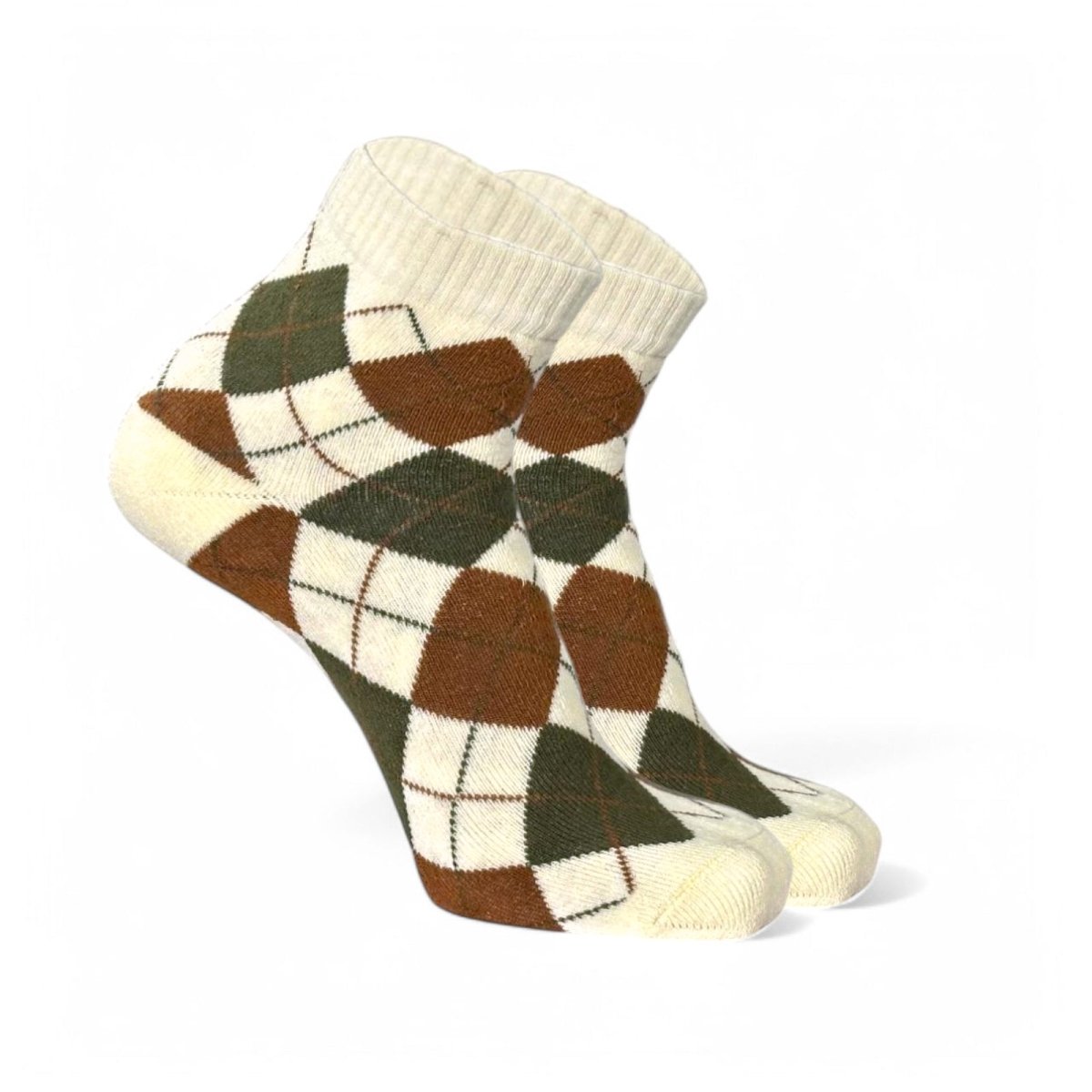 Winter Argyle - Cream - Sockscarving - Feel The Comfort