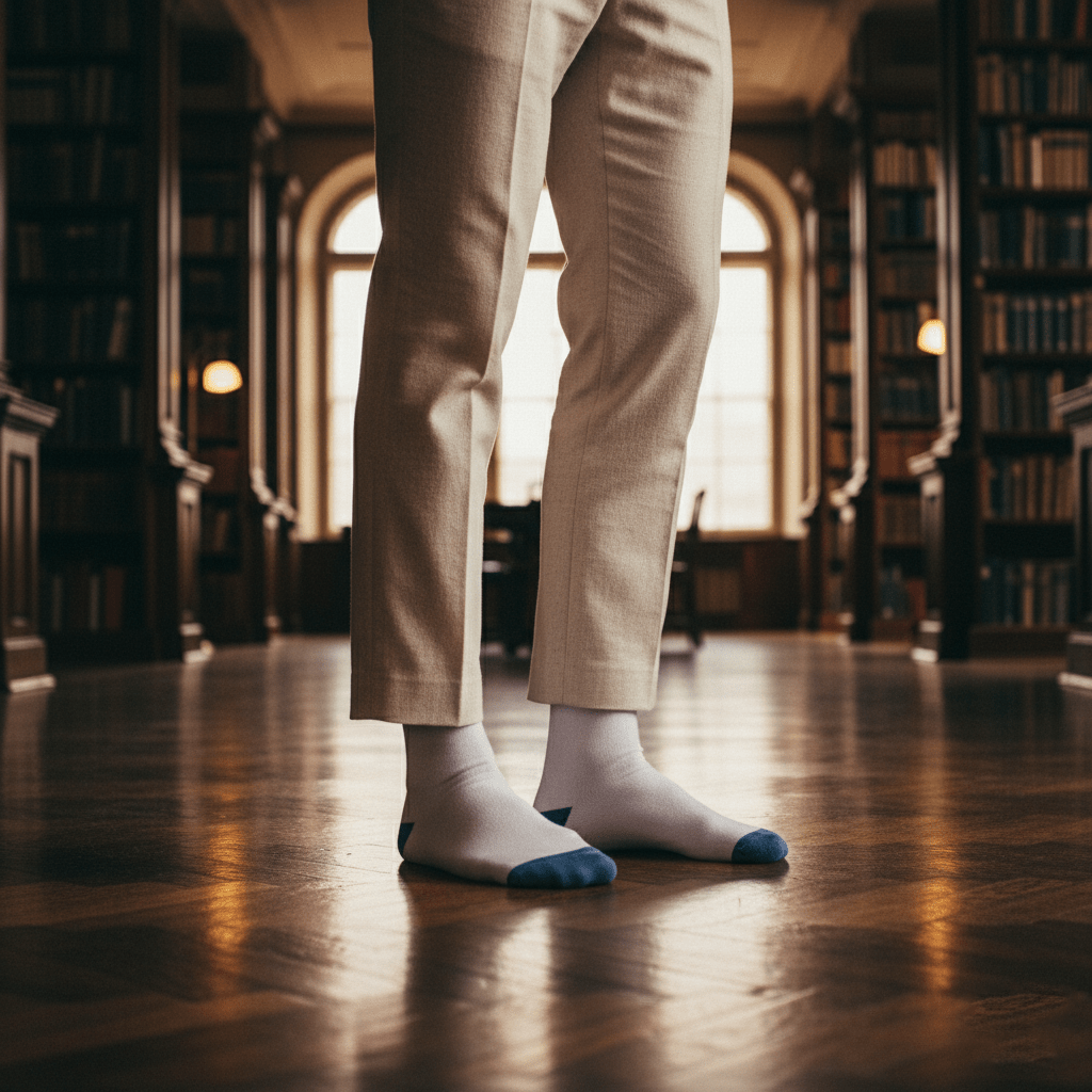 Serene Hue - Full White & Bombay Grey - Sockscarving - Feel The Comfort