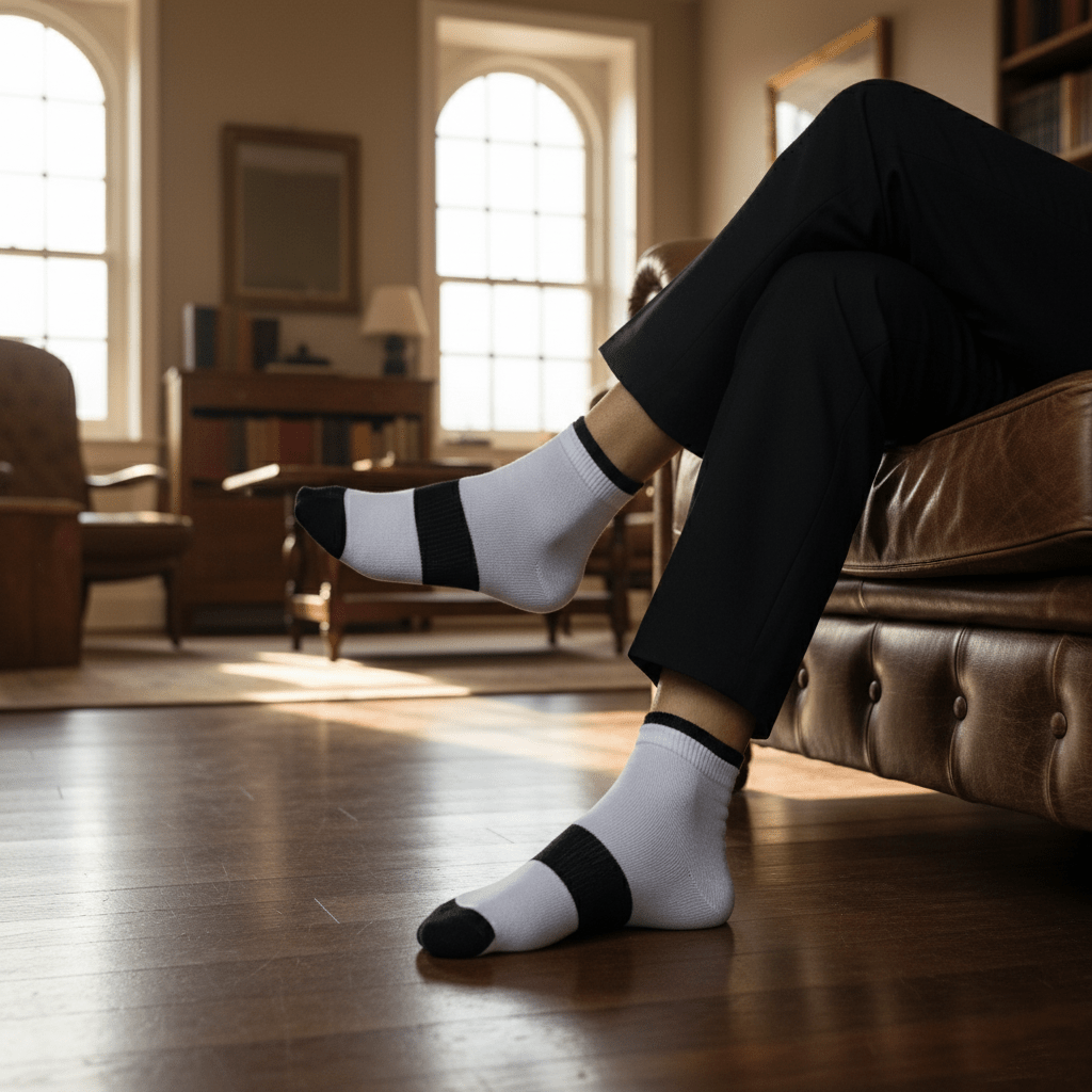 Horizon Hues - White & Black - Sockscarving - Feel The Comfort