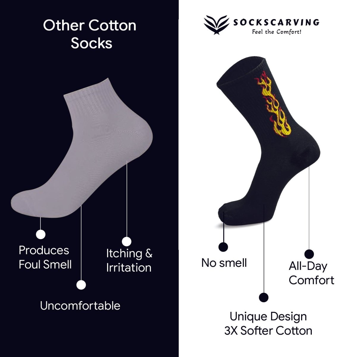 Elemental Flicker: Ignite Your Vibe - Sockscarving - Feel The Comfort