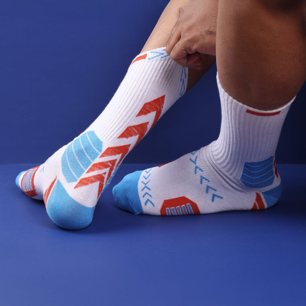 Velocity V - WHITE/ORANGE - Sockscarving - Feel The Comfort
