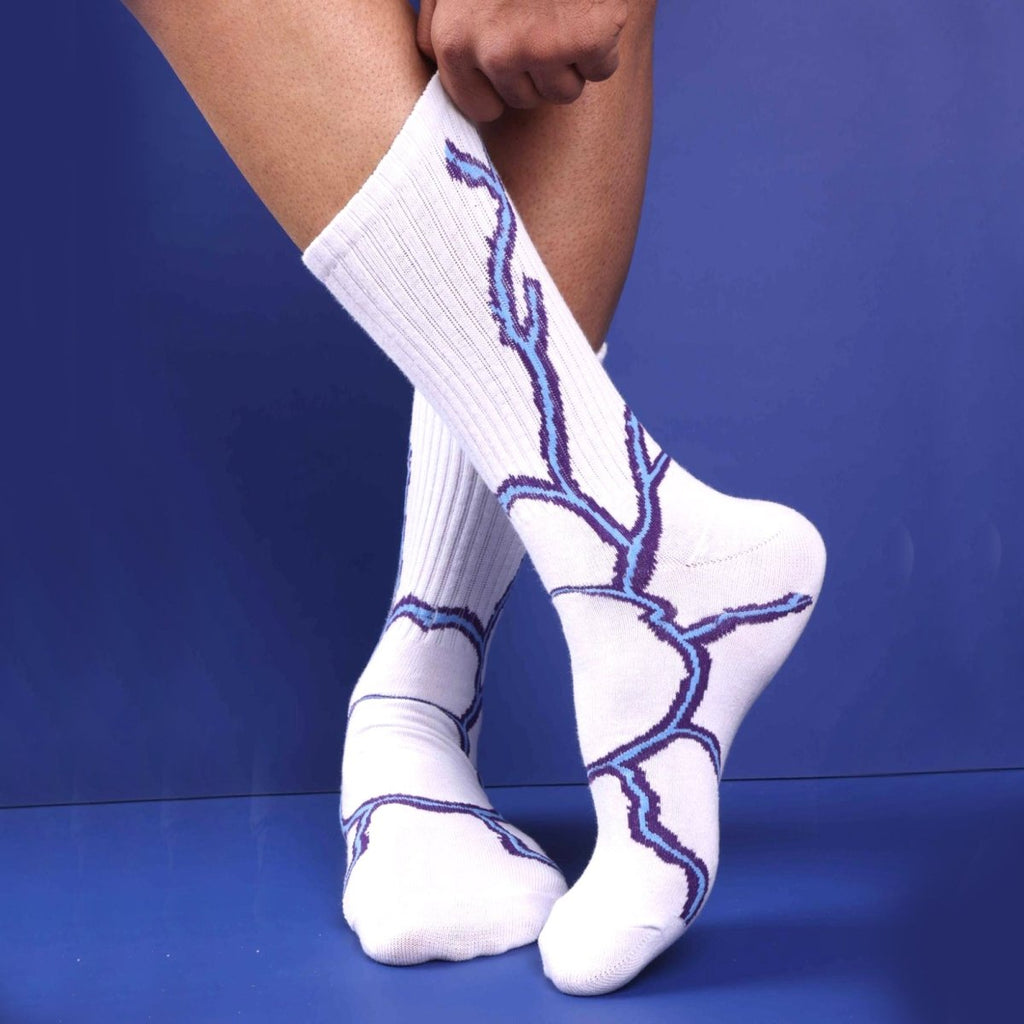 Elemental Shock - WHITE - PURPLE LIGHT - Sockscarving - Feel The Comfort