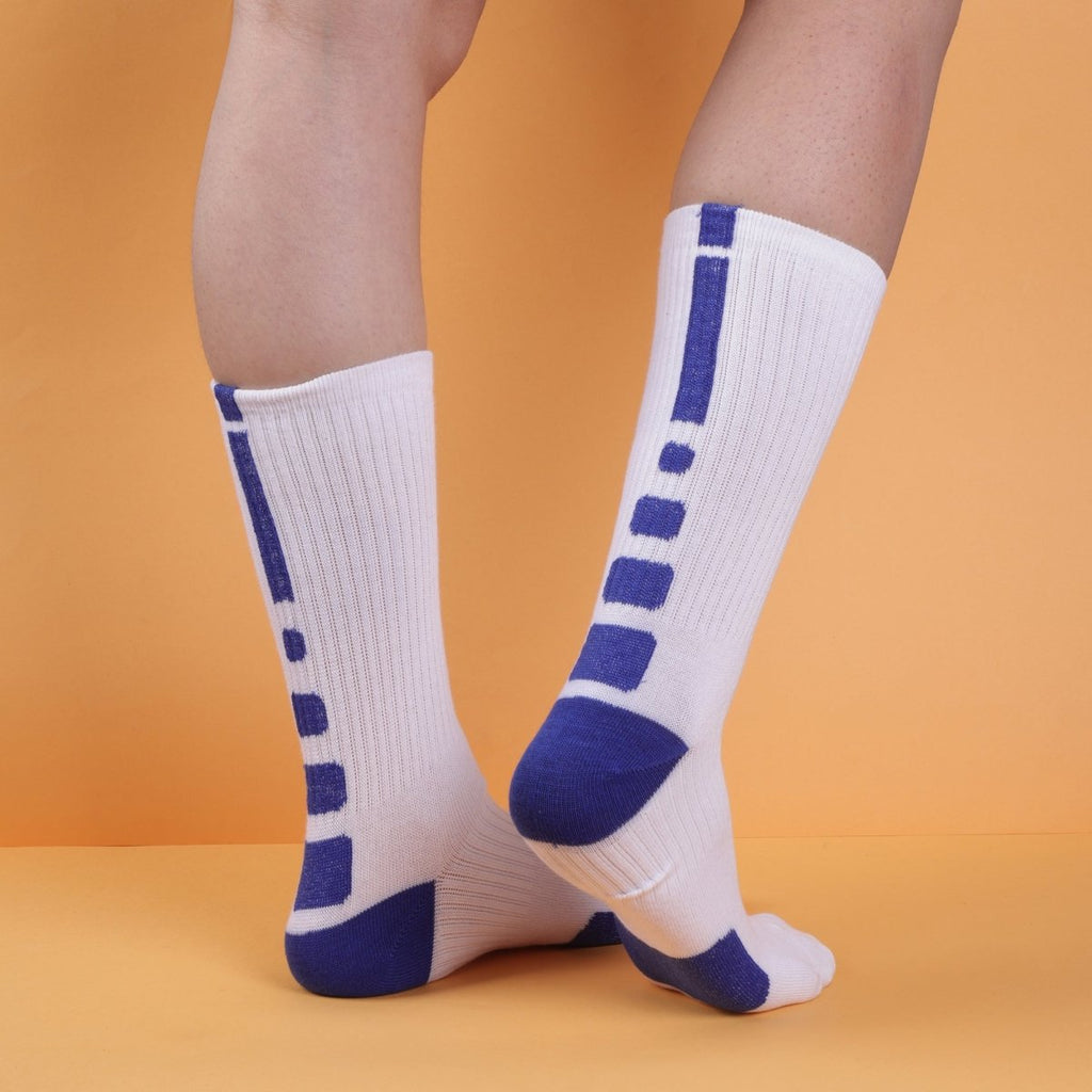 Athletic Stripe - WHITE/BLUE - Sockscarving - Feel The Comfort