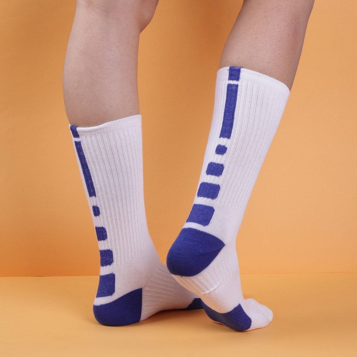 Athletic Stripe - WHITE/BLUE - Sockscarving - Feel The Comfort