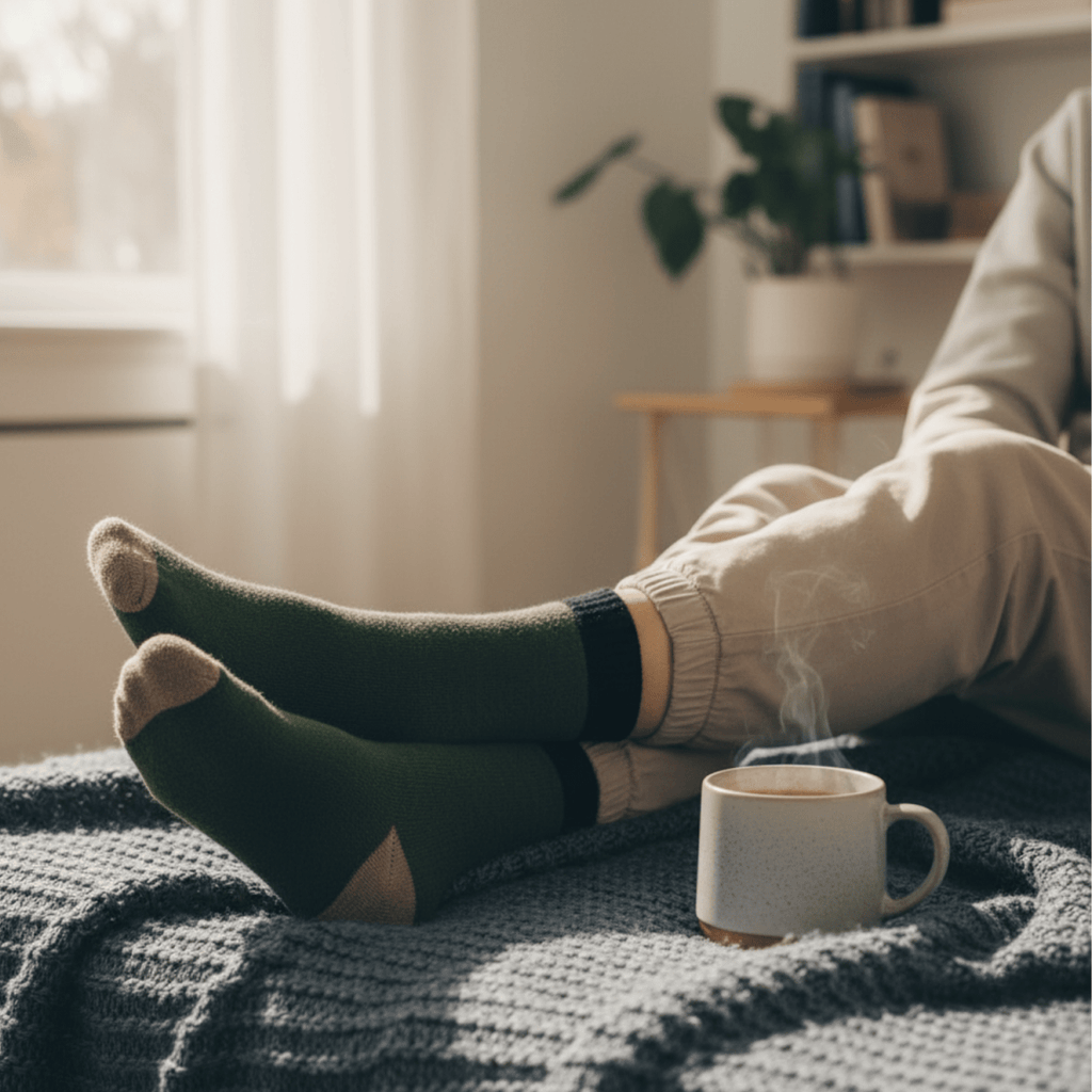 Winter Haven - GREEN/BROWN - Sockscarving - Feel The Comfort