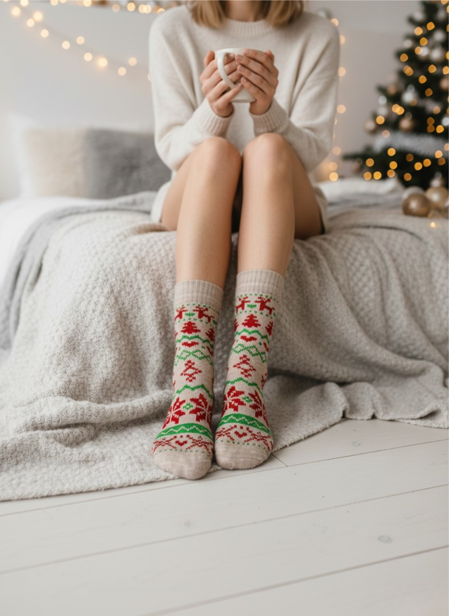 Fireplace Fleece Christmas Socks (5-Pack)