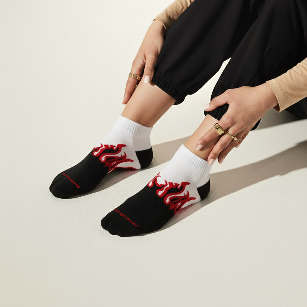 Elemental Spark - BLACK/WHITE - RED FLAMES