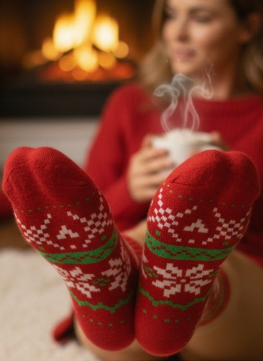 Fireplace Fleece Christmas Socks (5-Pack)