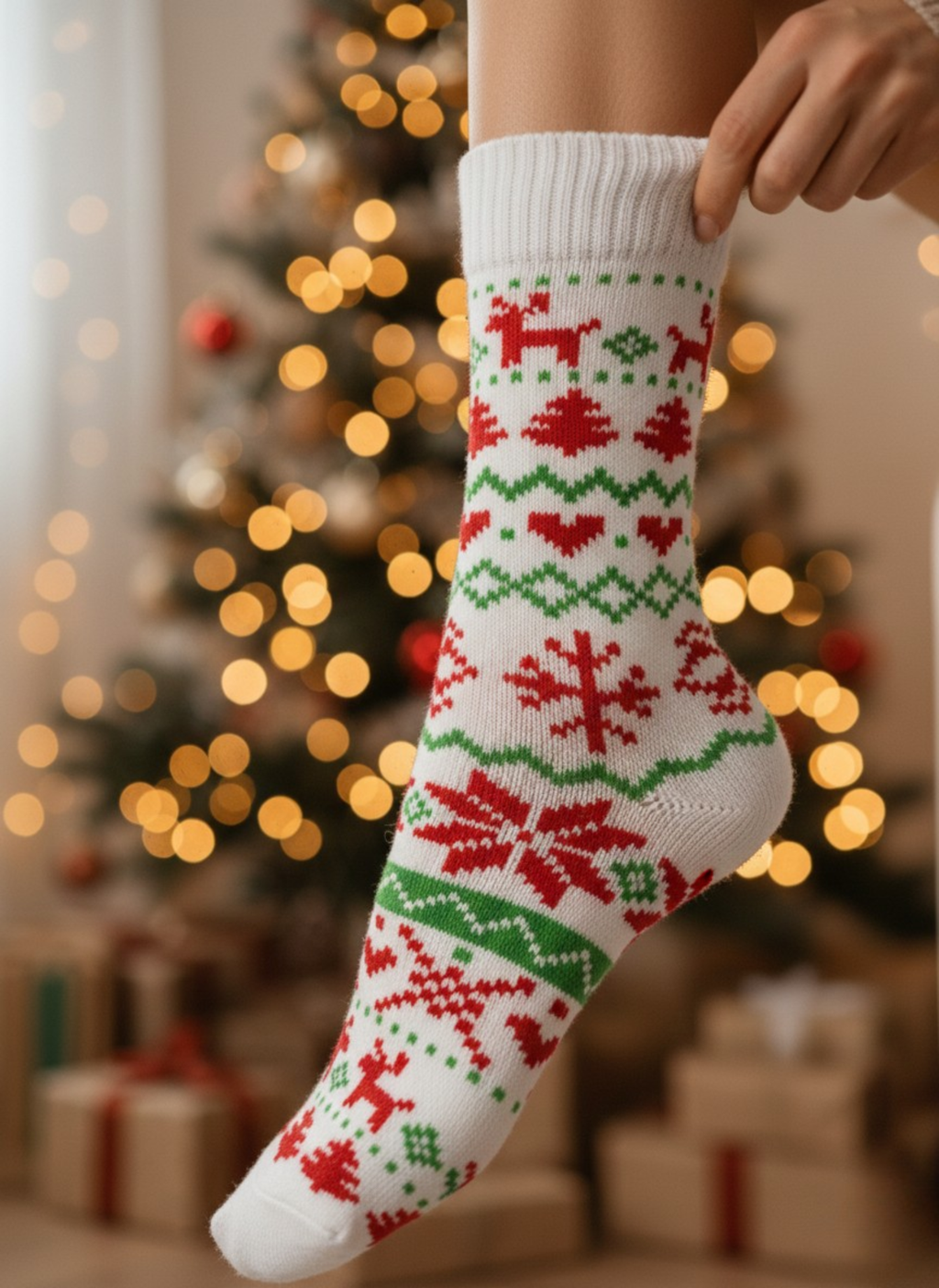 Fireplace Fleece Christmas Socks (5-Pack)