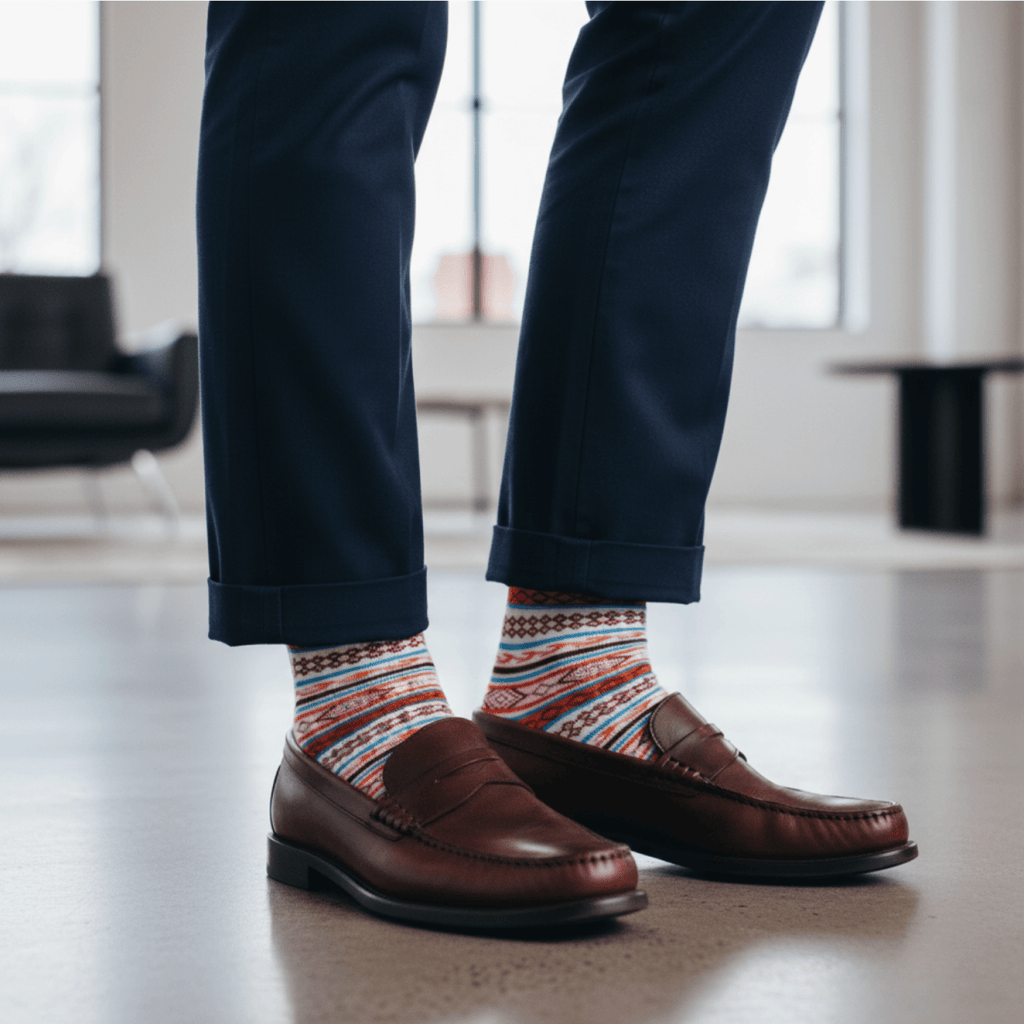 Nomad Knit - WHITE/RED - Sockscarving - Feel The Comfort