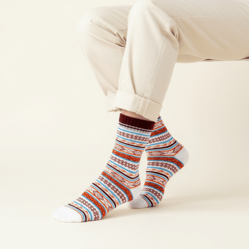 Nomad Knit - WHITE/RED - Sockscarving - Feel The Comfort