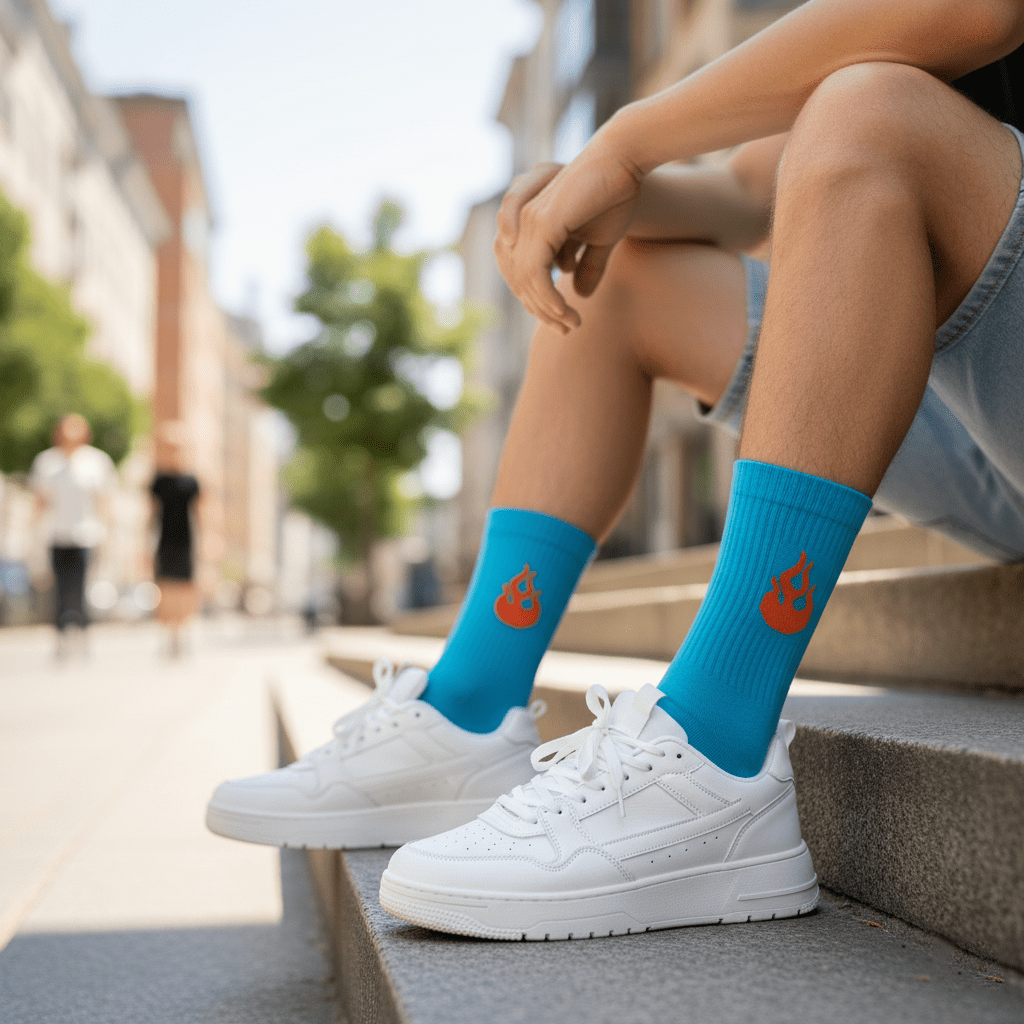 Elemental Ember - BLUE/ORANGE - Sockscarving - Feel The Comfort