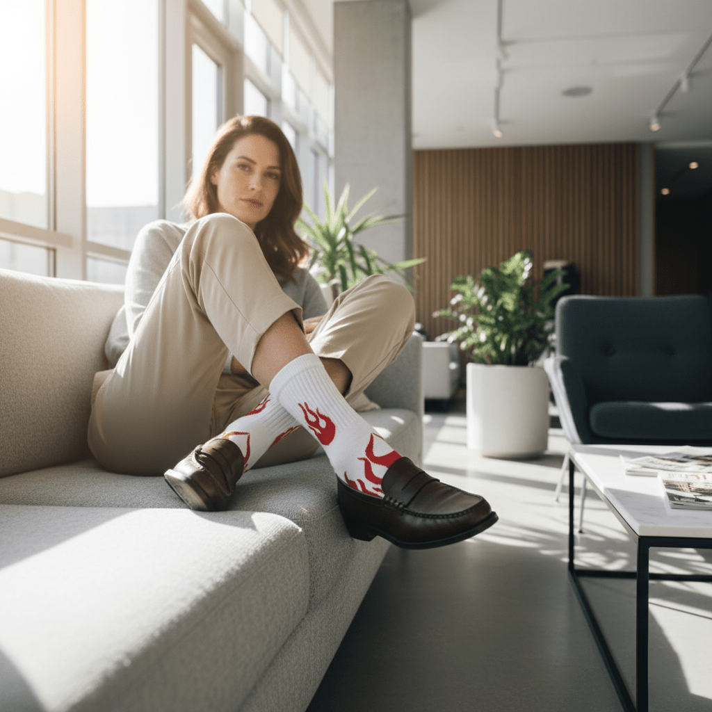 Elemental Ember - WHITE/RED - Sockscarving - Feel The Comfort