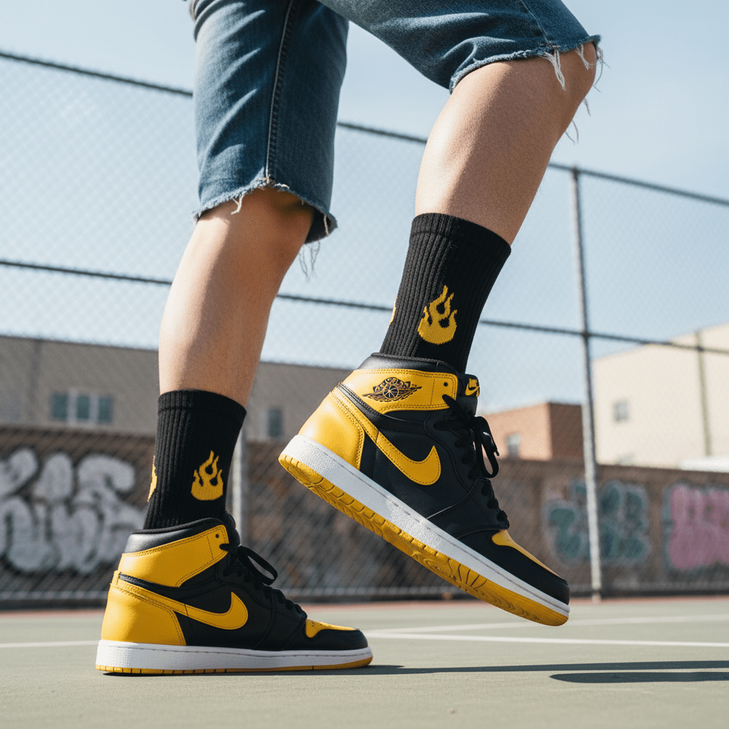 Elemental Ember - BLACK/YELLOW - Sockscarving - Feel The Comfort