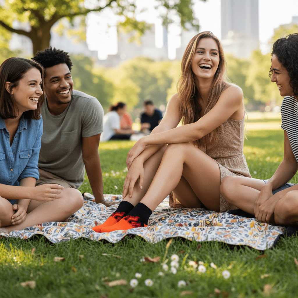 Elemental Spark - ORANGE/BLACK - RED FLAMES - Sockscarving - Feel The Comfort