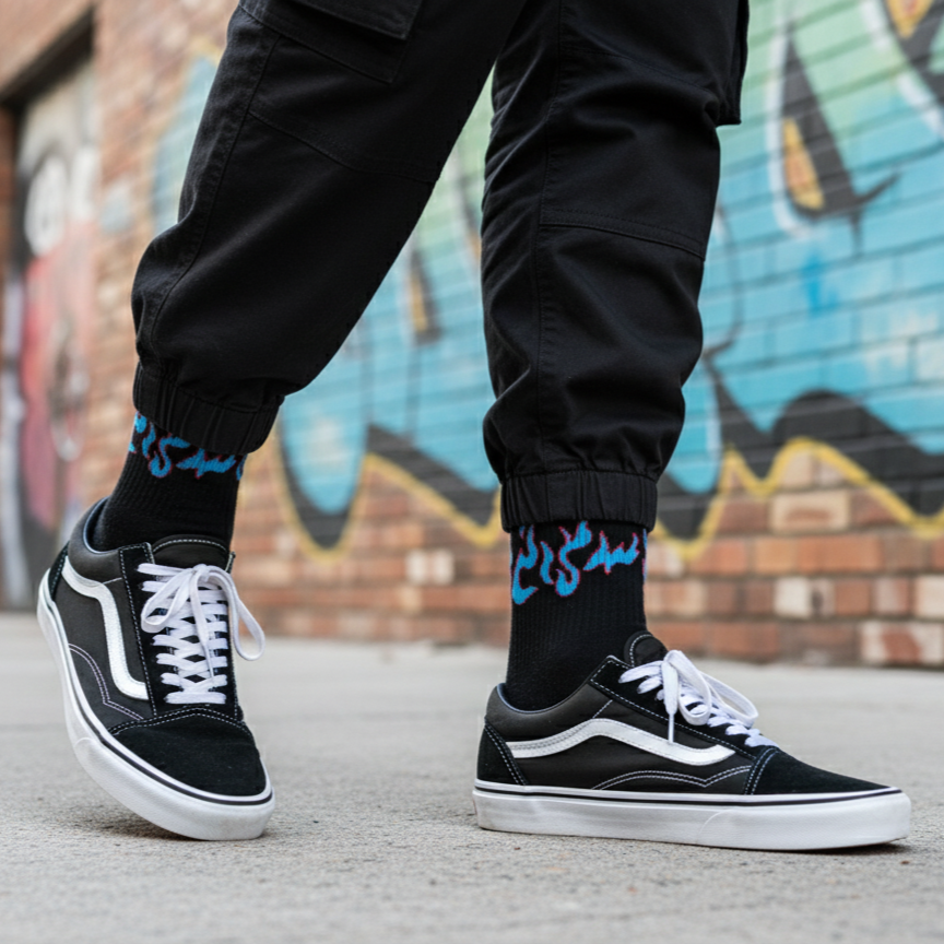 Elemental Flicker: Ignite Your Vibe - BLACK/BLUE FLAME