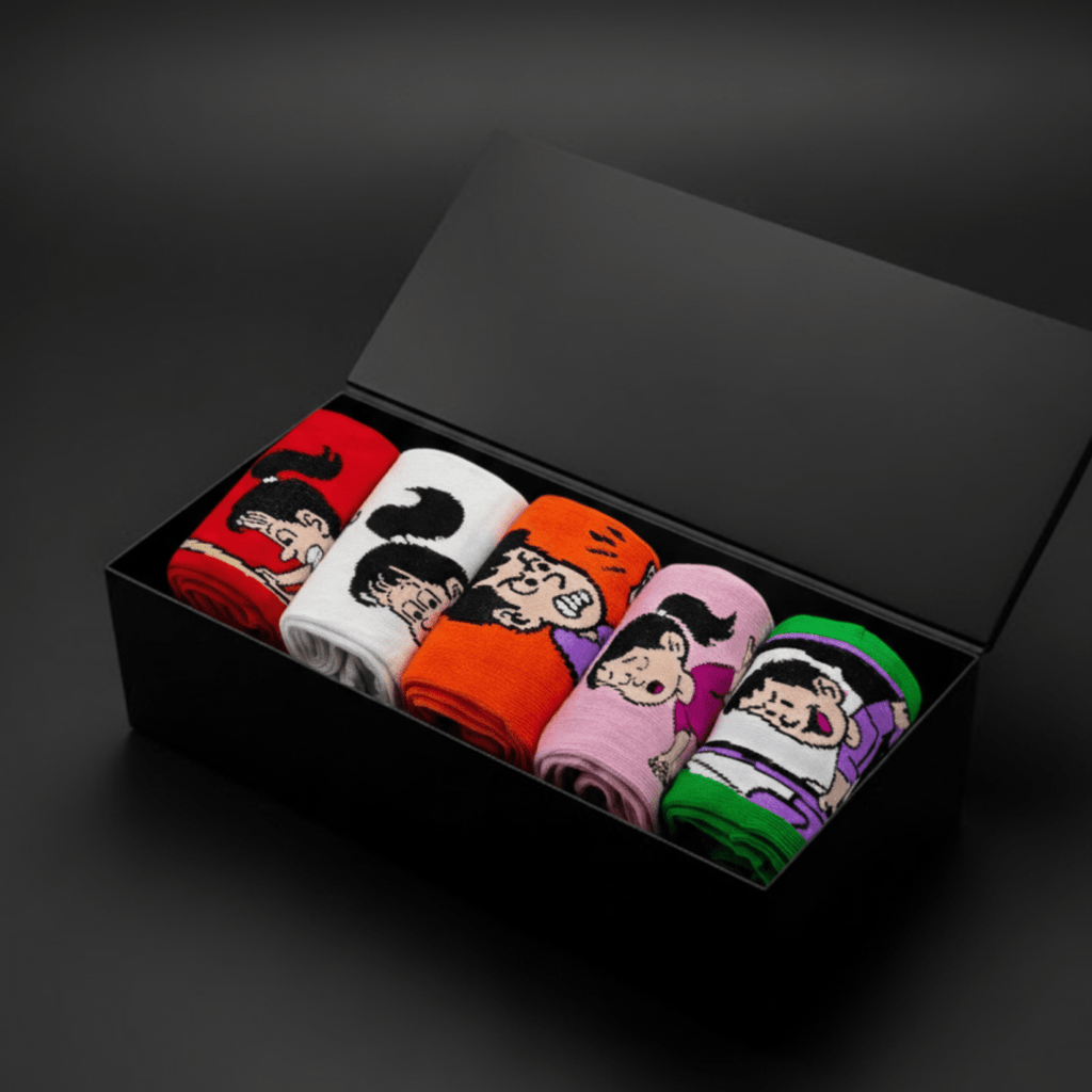 Siblings Bond Character Designer Socks – Unisex | Pack of 5 Pairs - Sockscarving - Feel The Comfort