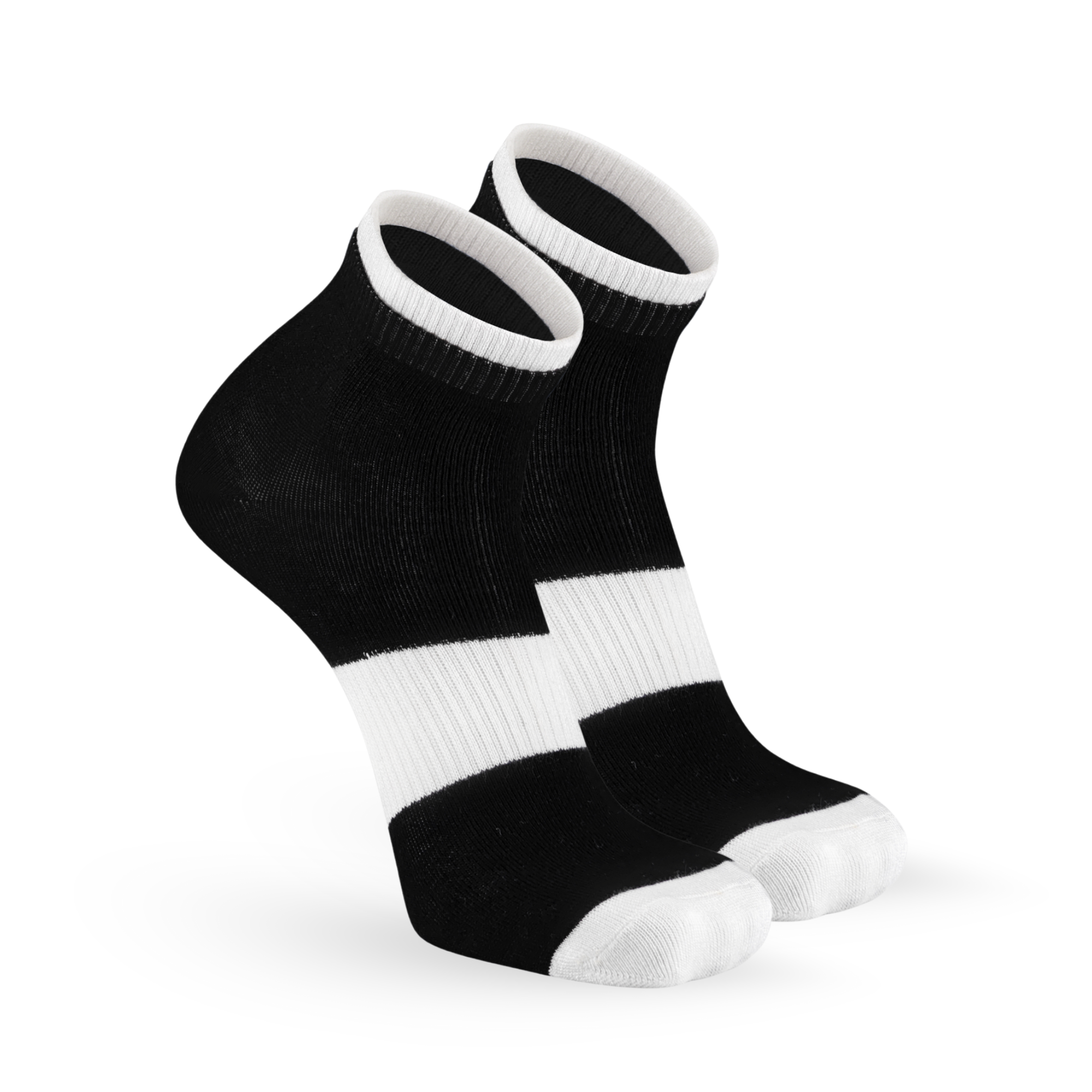 Black & White Bamboo- The Classic Line Ankle Length Socks