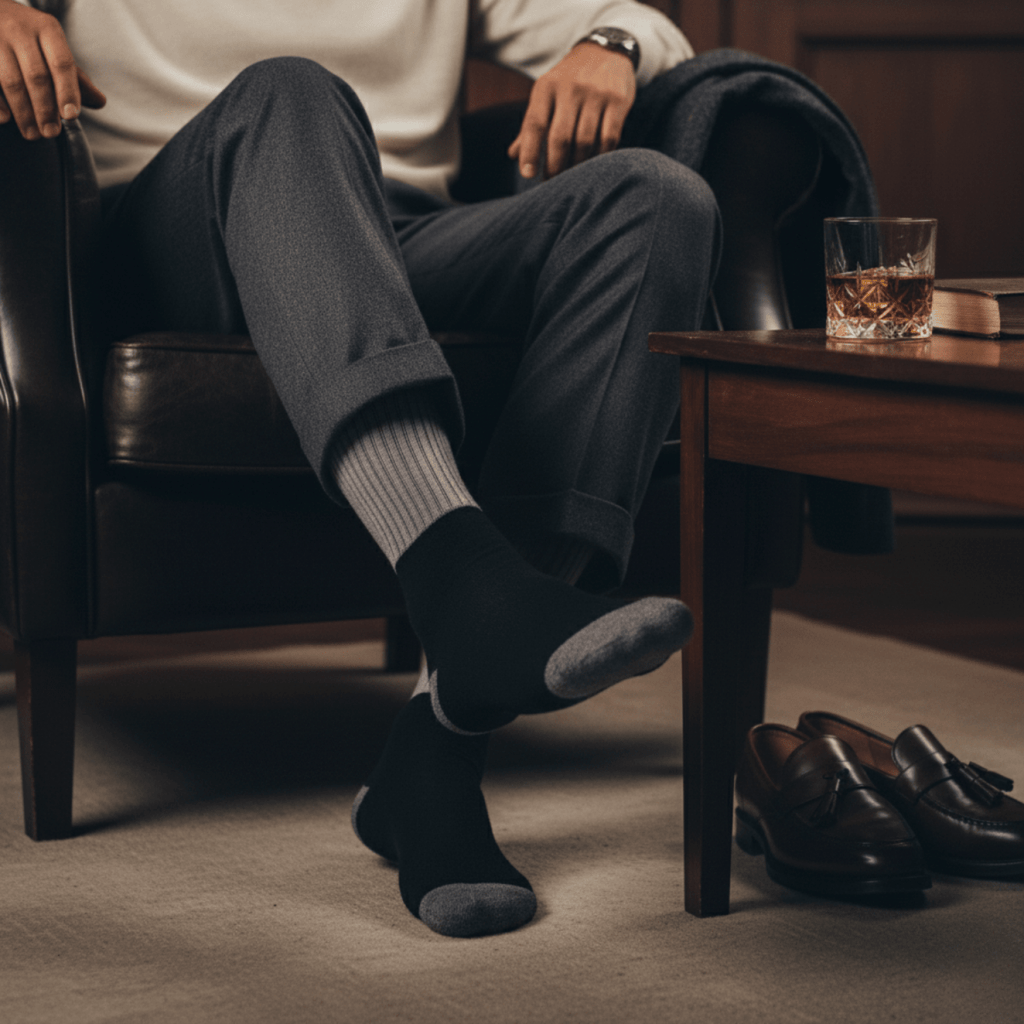 Heritage Rib - BLACK - Sockscarving - Feel The Comfort