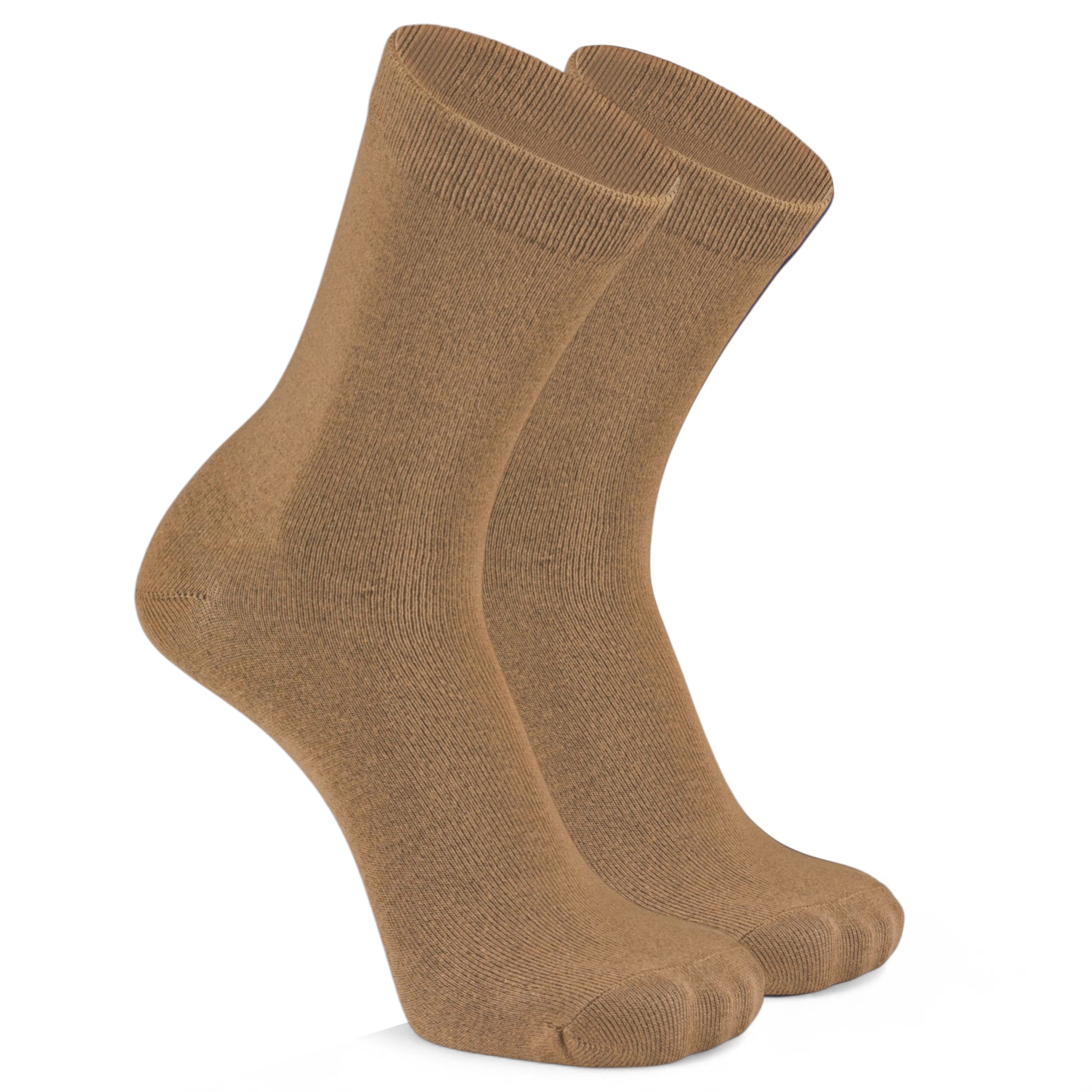 Brown Bamboo- Timeless Toes Bamboo Crew Length Socks