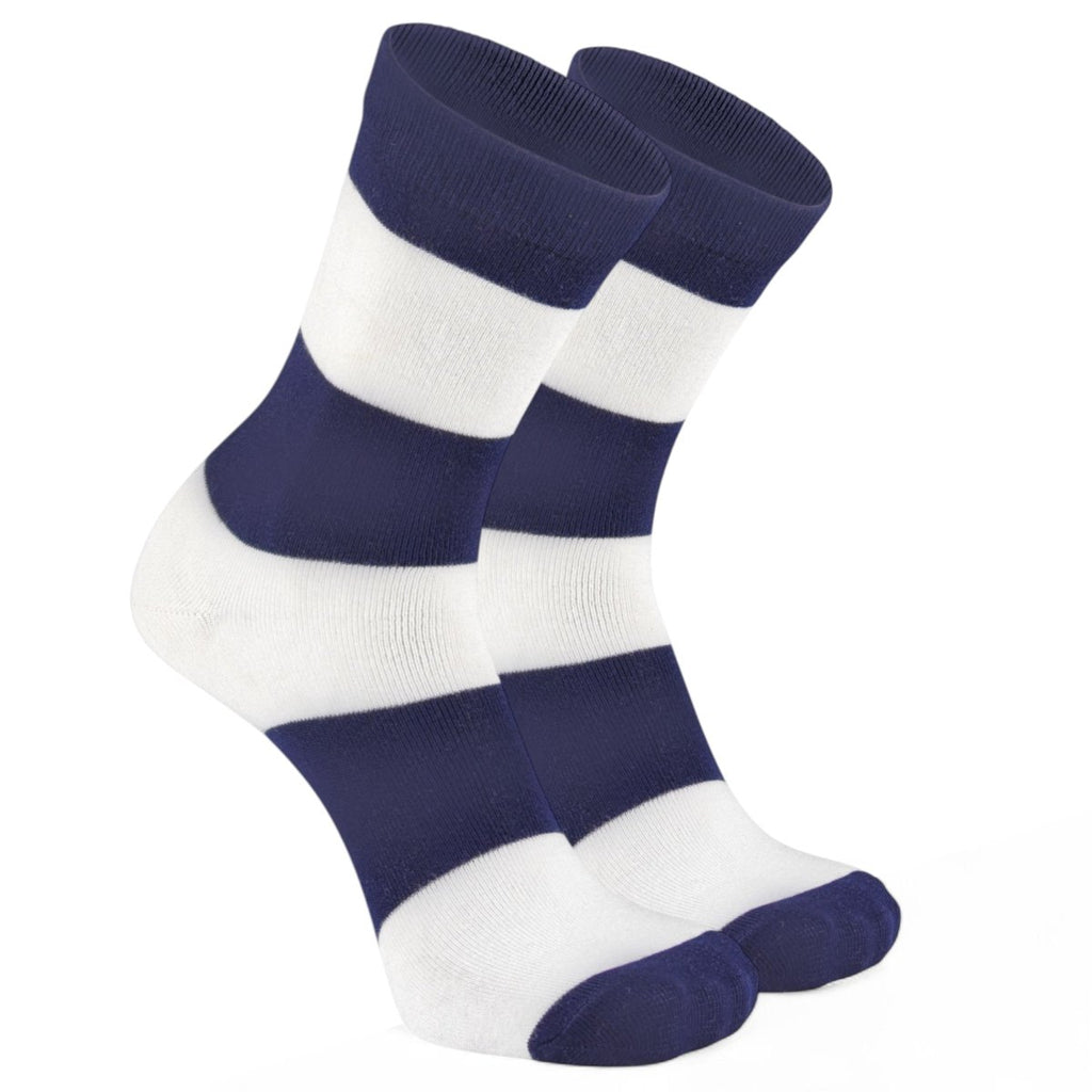 Coastal Classic - Navy Blue & White Stripe - Sockscarving - Feel The Comfort