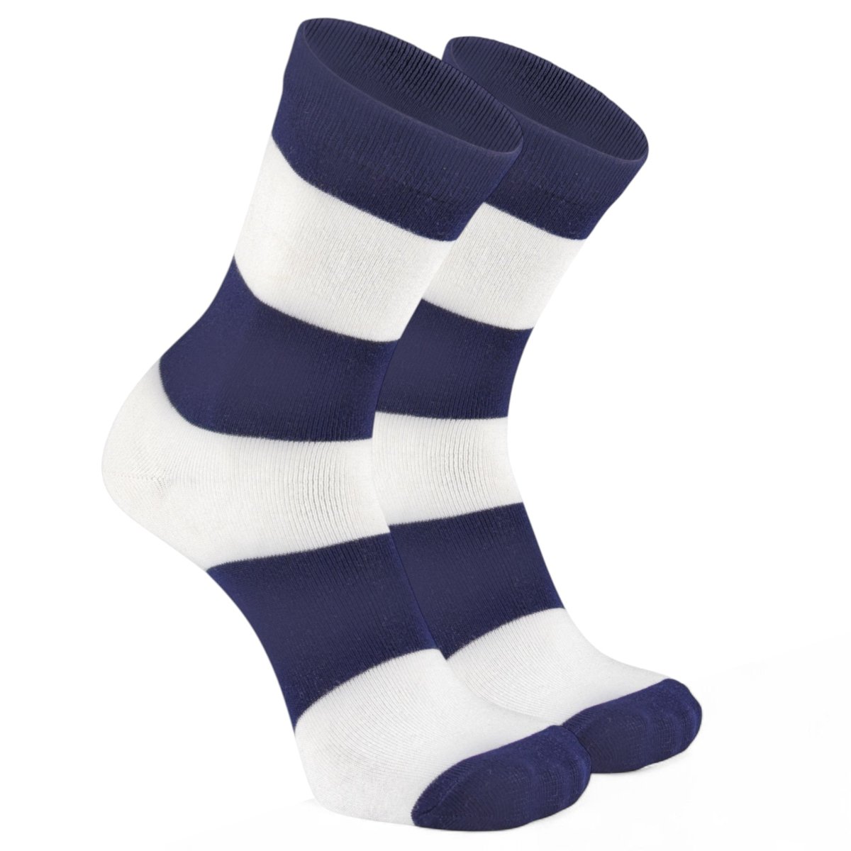 Coastal Classic - Navy Blue & White Stripe - Sockscarving - Feel The Comfort