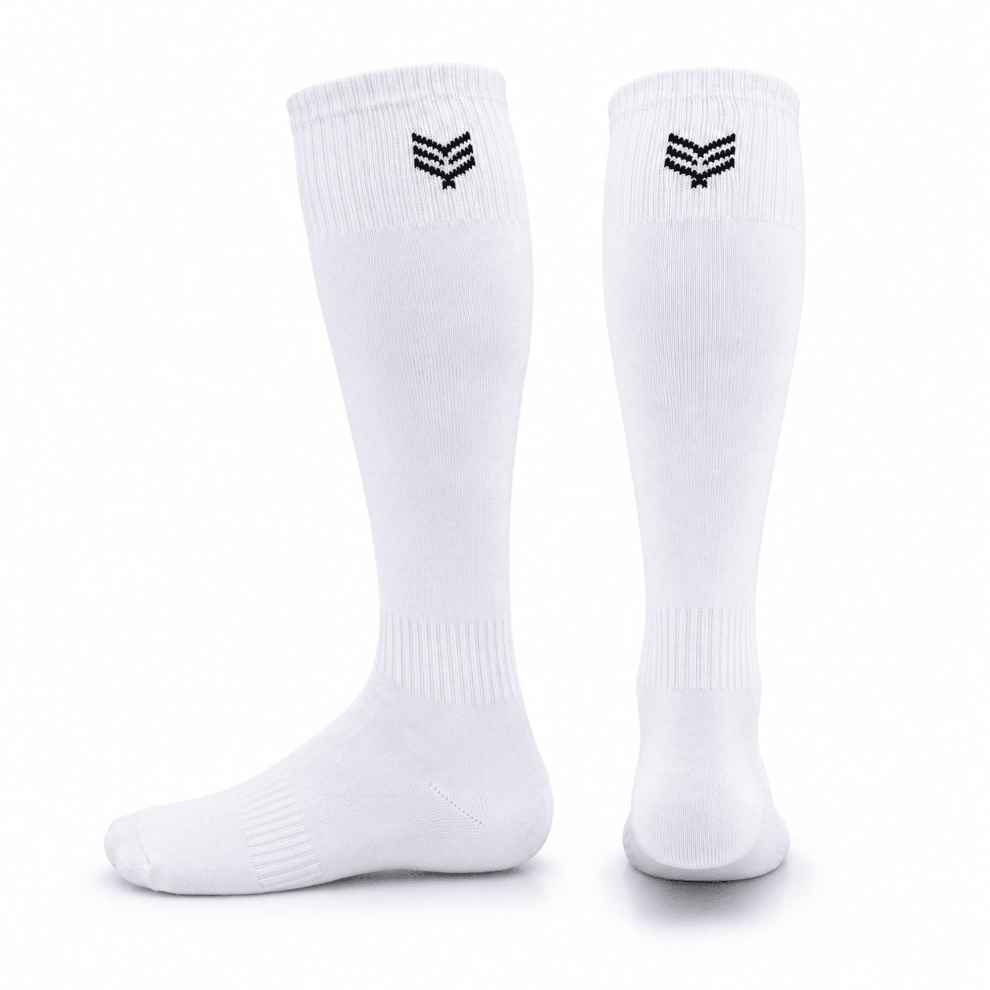 '-Sports Solid Knee length Socks - White-