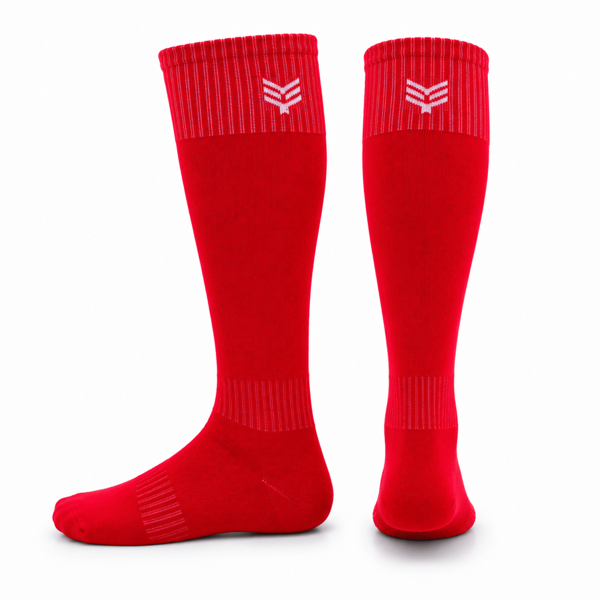 '-Sports Solid Knee length Socks - Red-