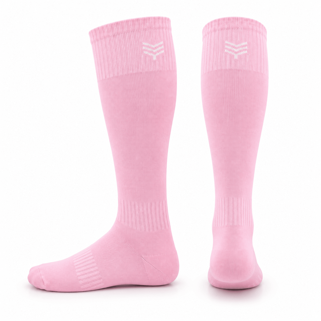 '-Sports Solid Knee length Socks - Pink-