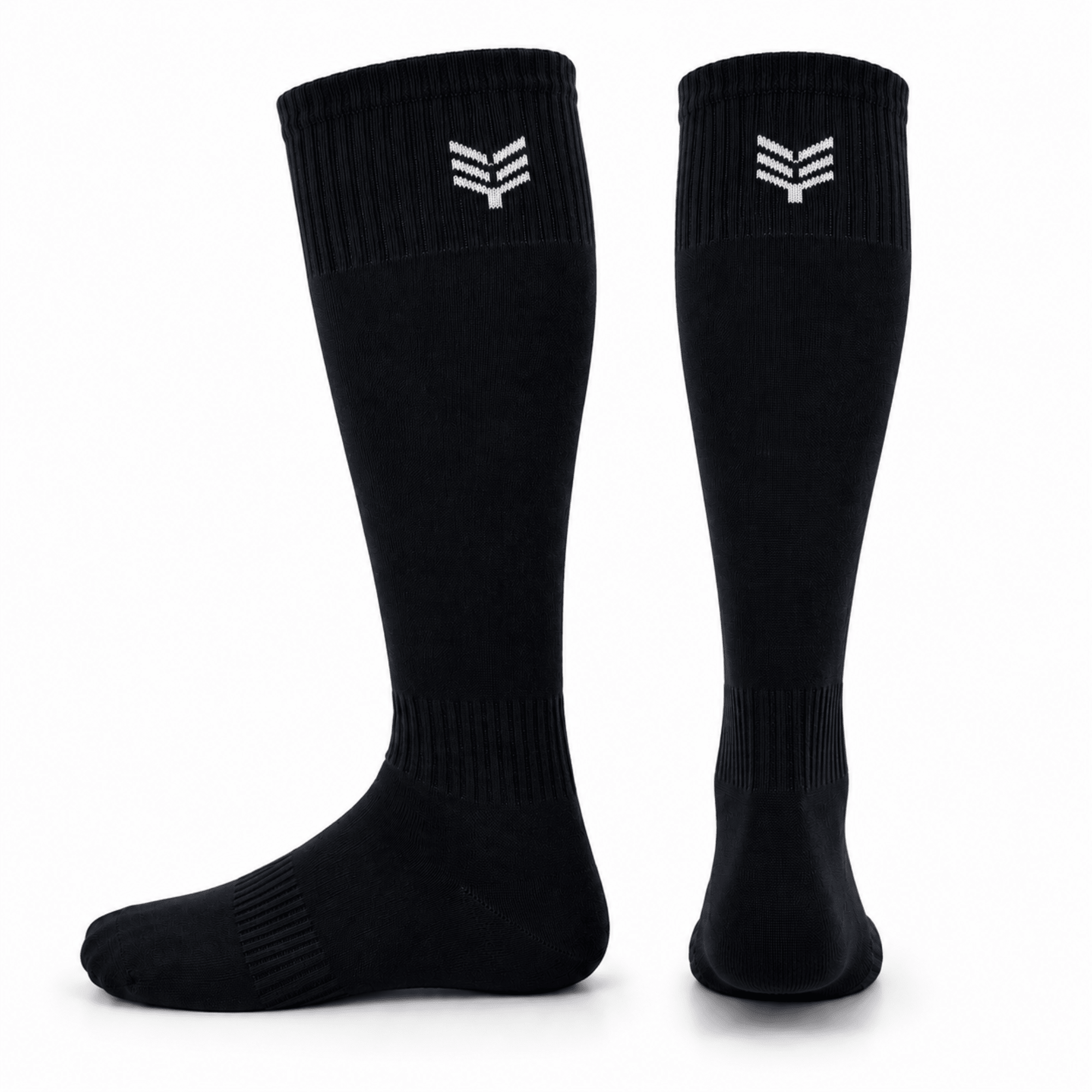 '-Sports Solid Knee length Socks - Black-