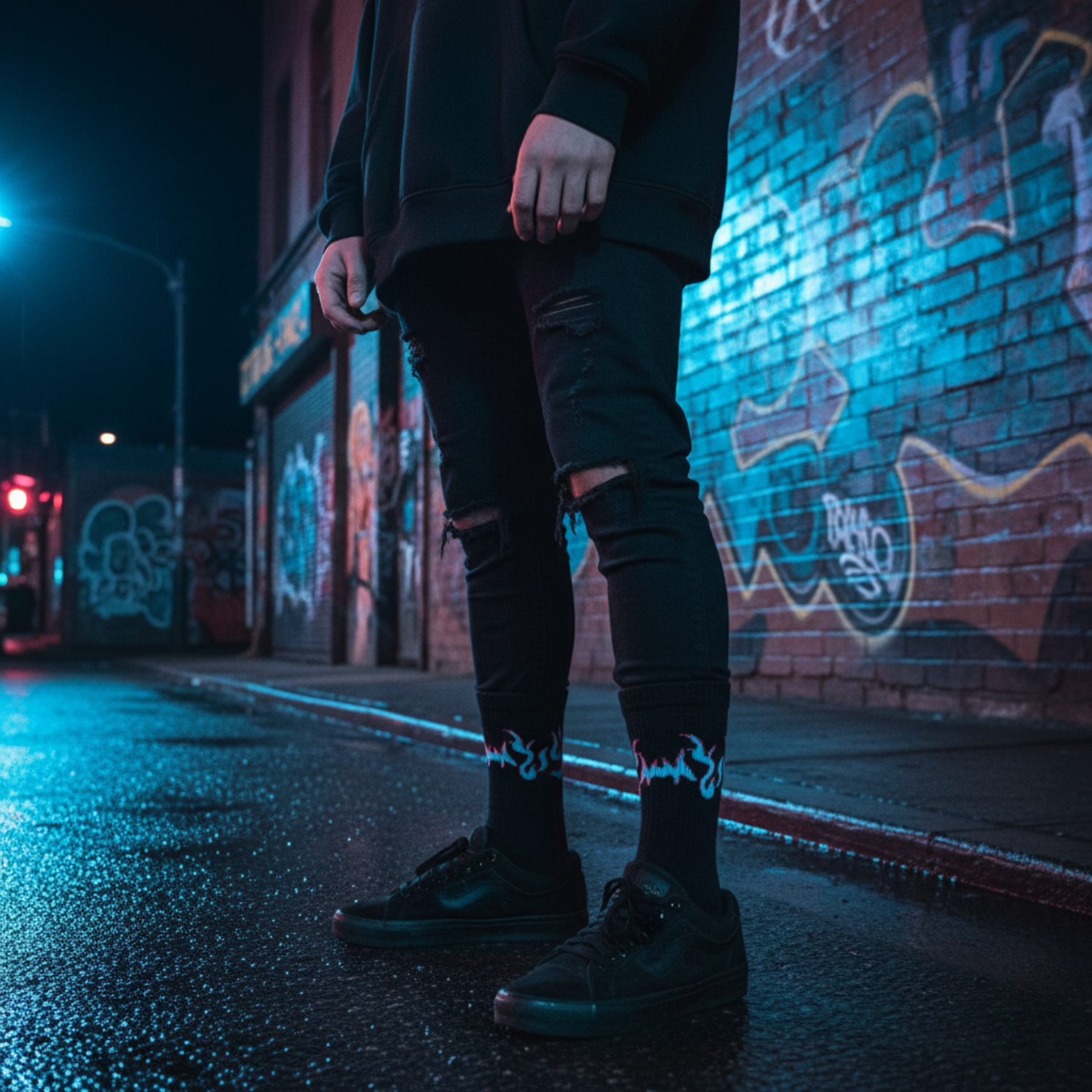 Elemental Flicker: Ignite Your Vibe - BLACK/BLUE FLAME