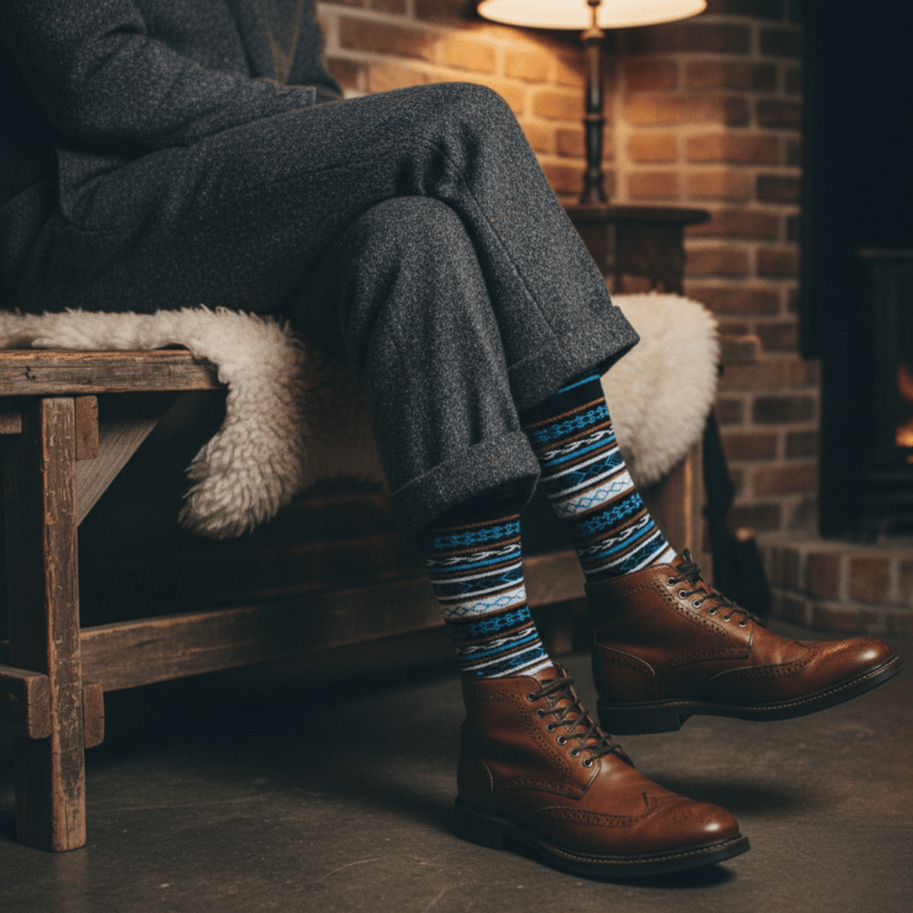 Nomad Knit - BLACK/BLUE - Sockscarving - Feel The Comfort