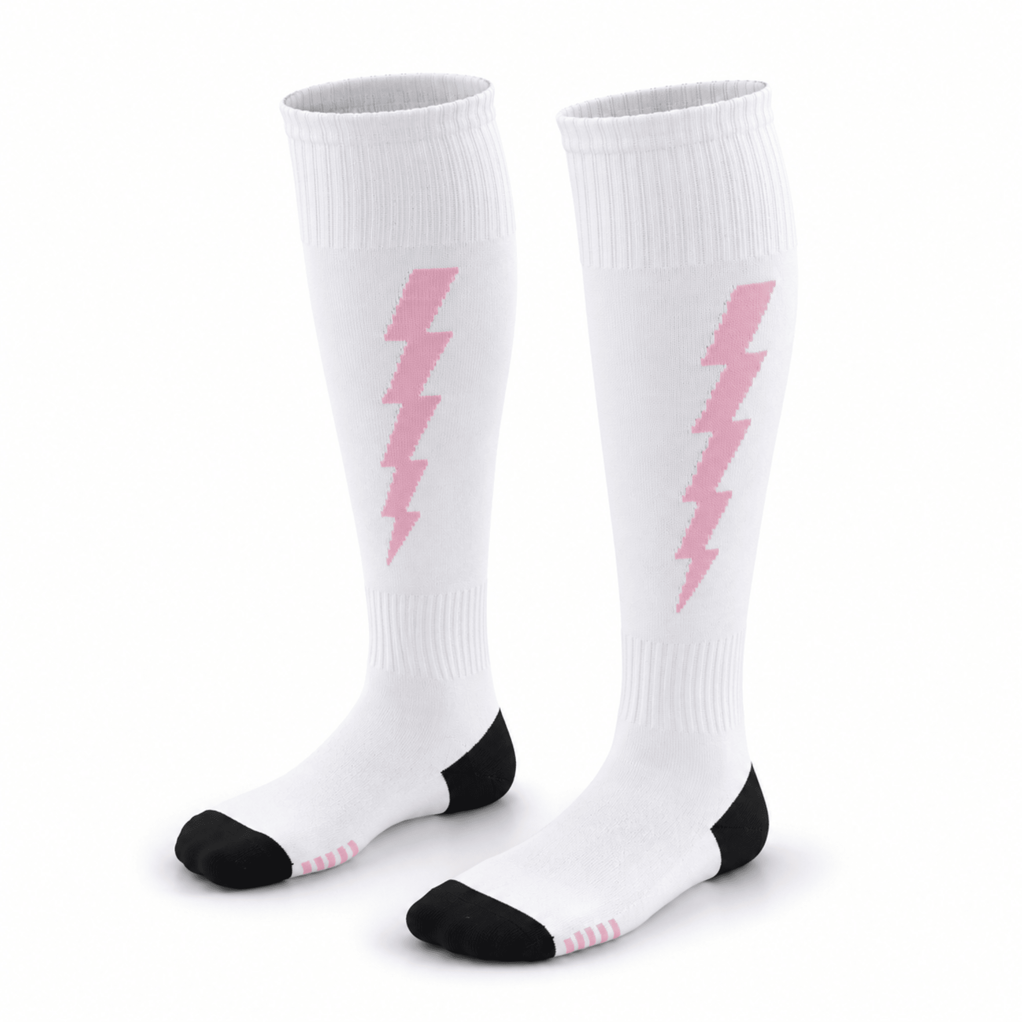 '-Flash Performer Knee length Socks - White/Pink-