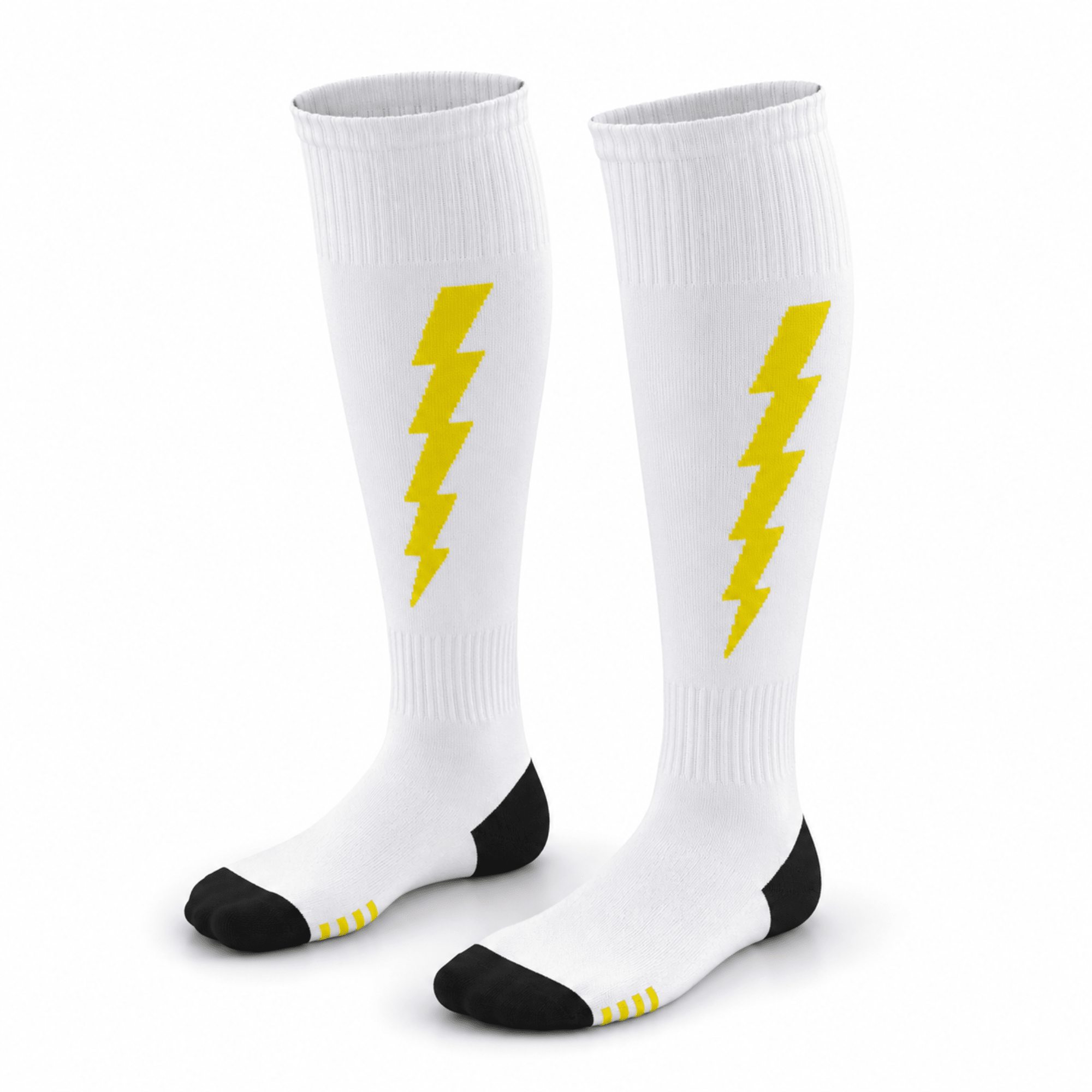 '-Flash Performer Knee length Socks - White/Neon-