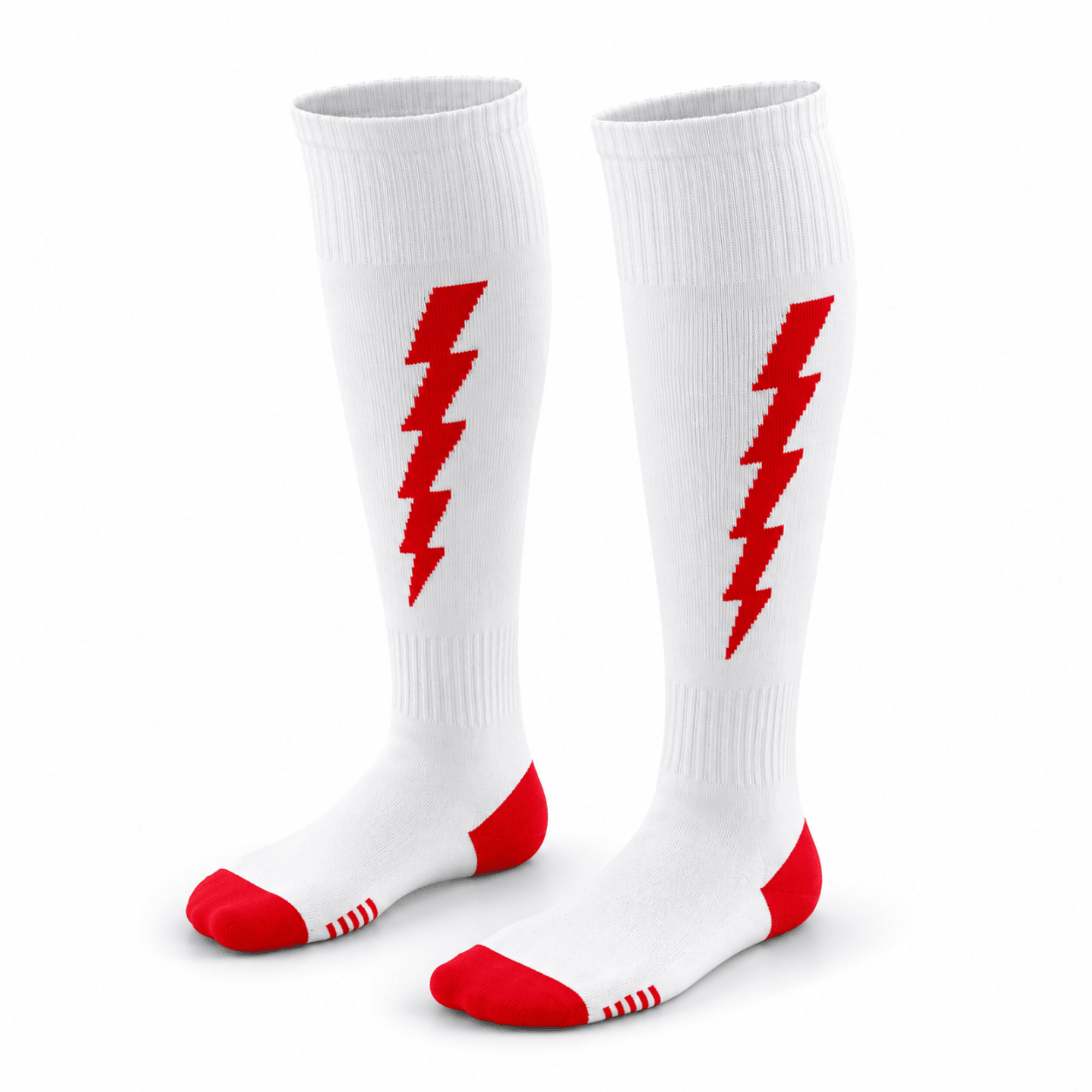 '-Flash Performer Knee length Socks - White/Red-