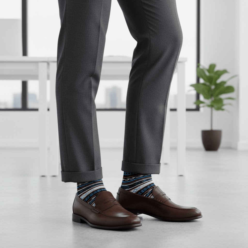 Nomad Knit - BLACK/BLUE - Sockscarving - Feel The Comfort