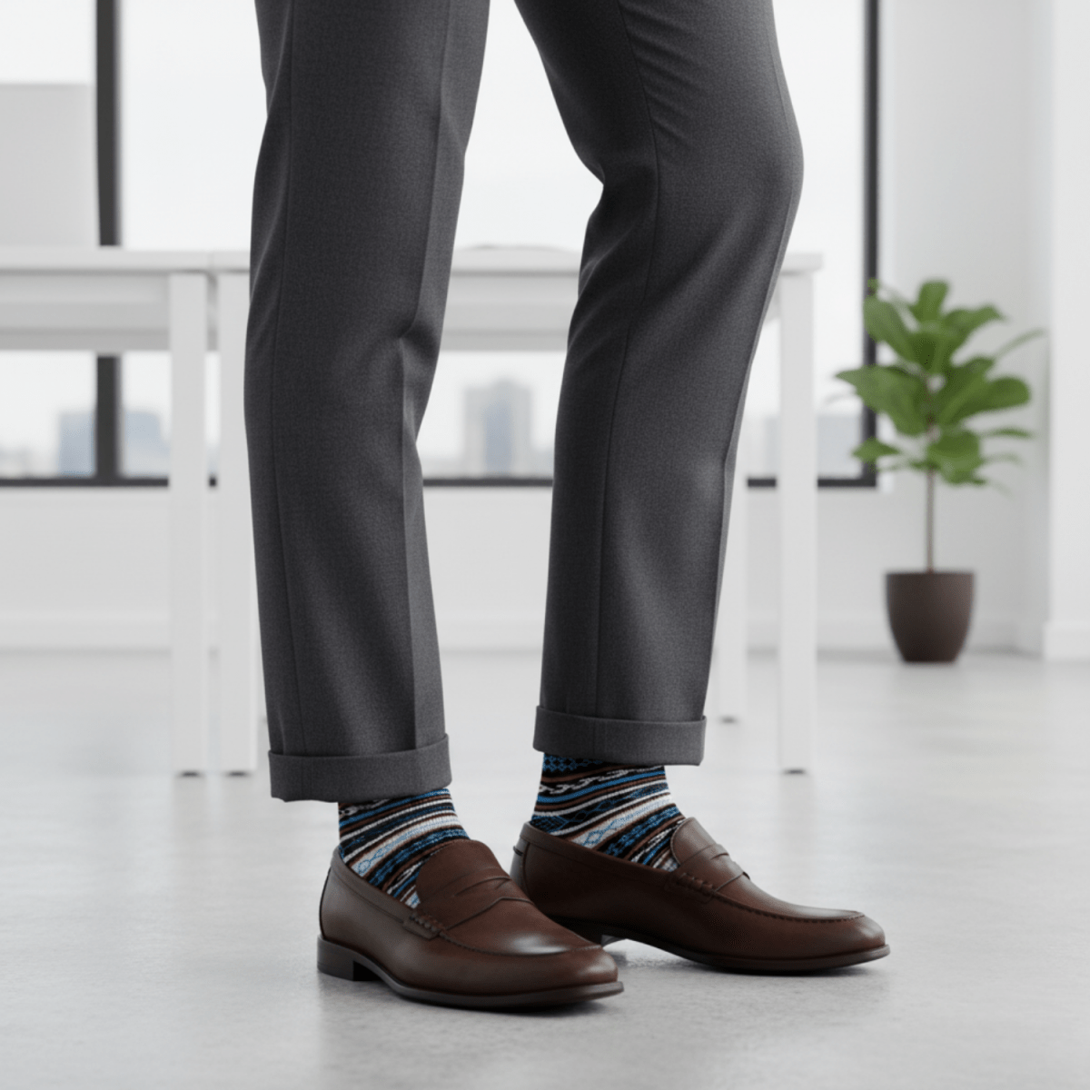 Nomad Knit - BLACK/BLUE - Sockscarving - Feel The Comfort