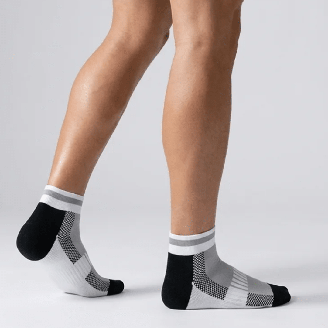 '-Airofit Cushioned Ankle Socks-Grey/White-
