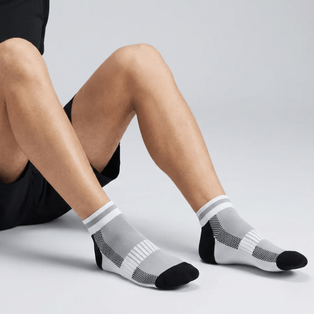 '-Airofit Cushioned Ankle Socks-Grey/White-