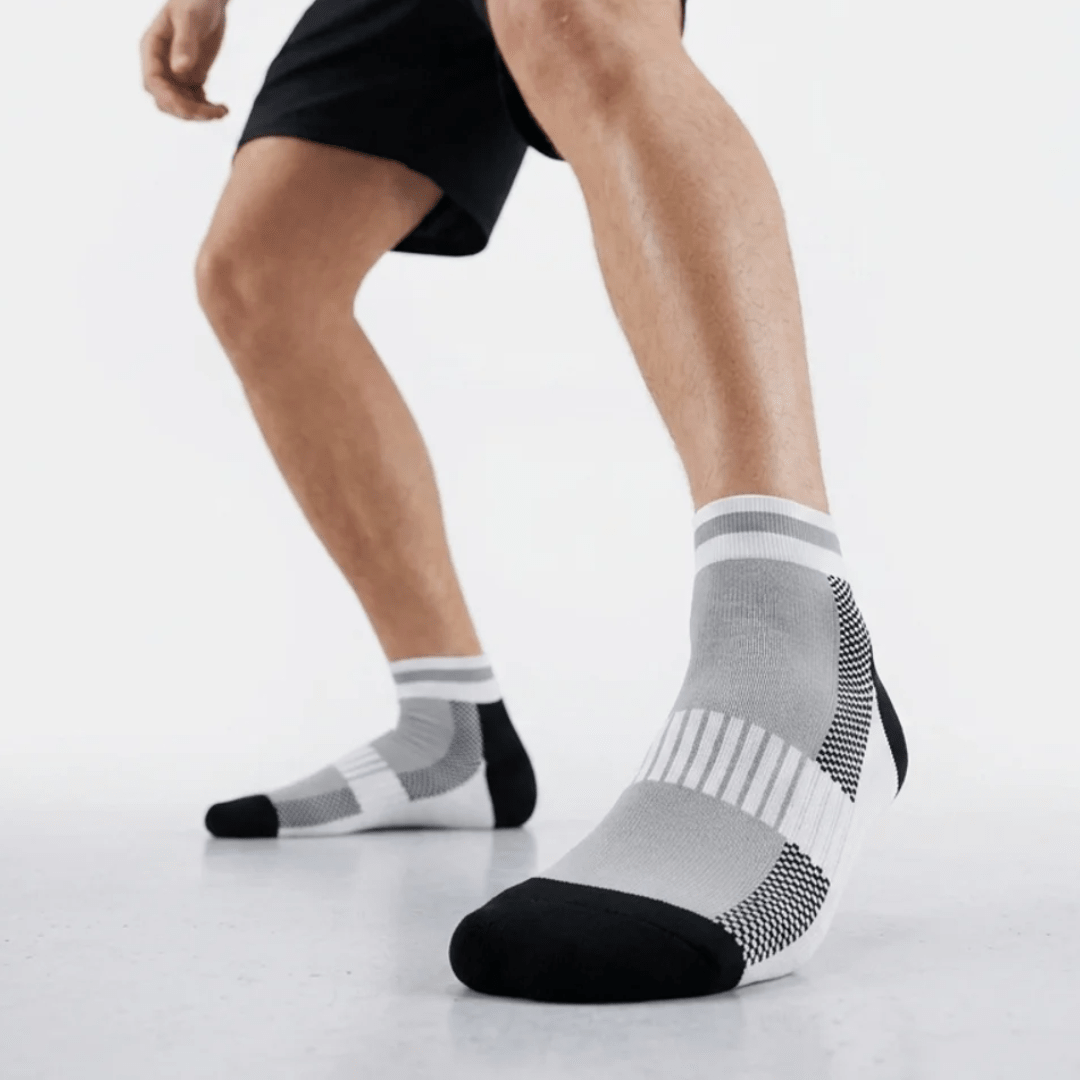 '-Airofit Cushioned Ankle Socks-Grey/White-