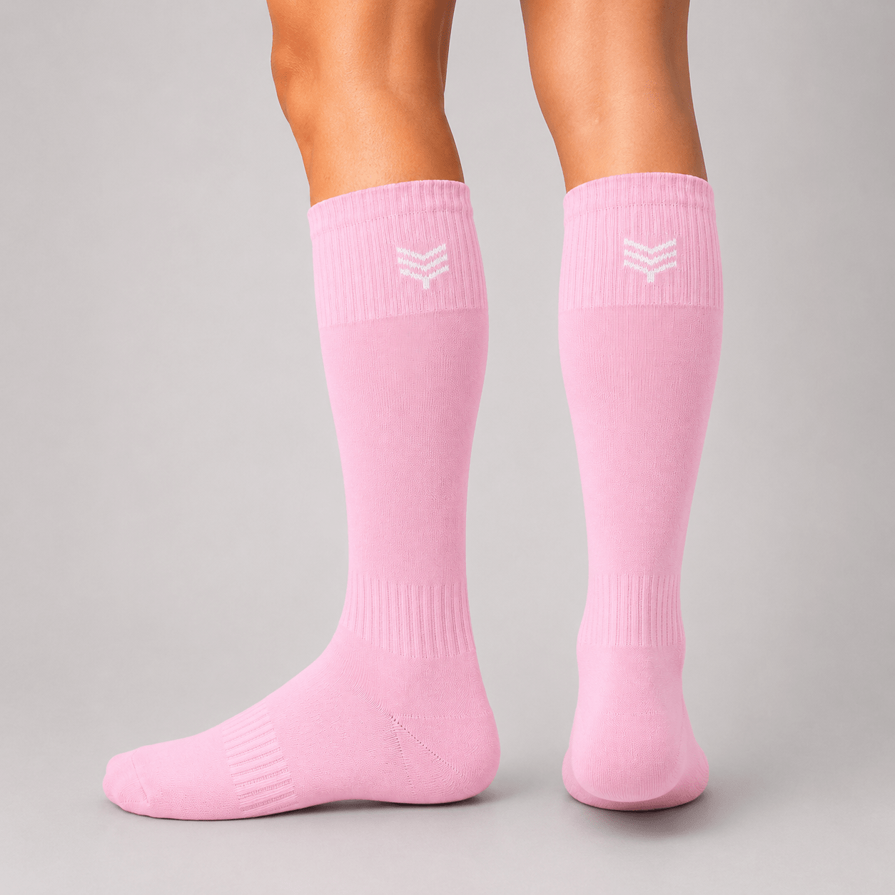 '-Sports Solid Knee length Socks - Pink-