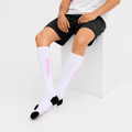 '-Flash Performer Knee length Socks - White/Pink-