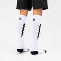 '-Flash Performer Knee length Socks - White/Navy Blue-