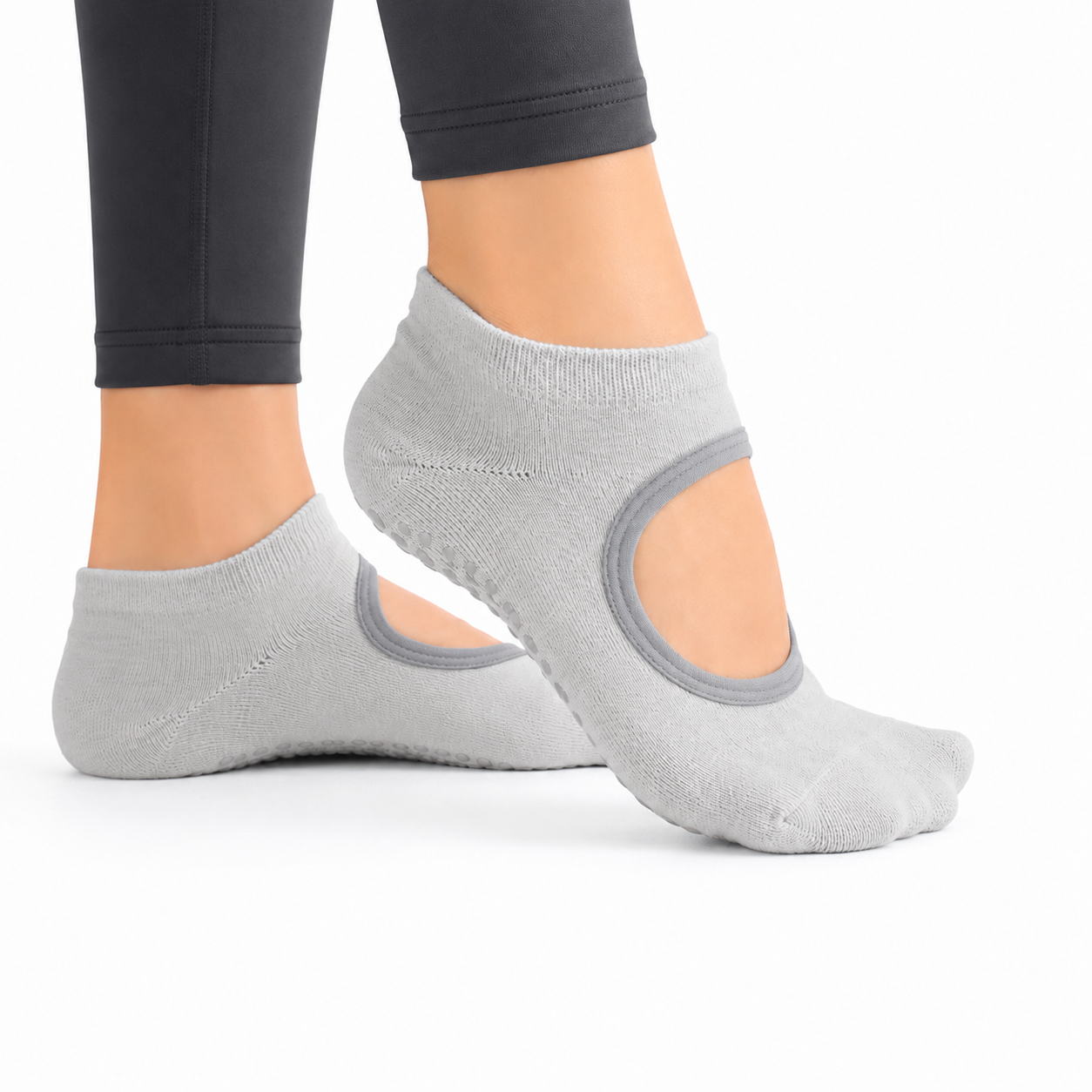 Women's Yoga/Pilates Studio Socks- Grey