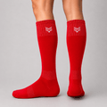 '-Sports Solid Knee length Socks - Red-