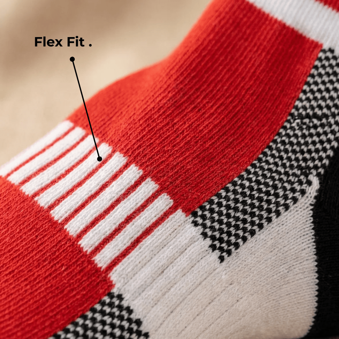 '-Airofit Cushioned Ankle Socks-Red/white-
