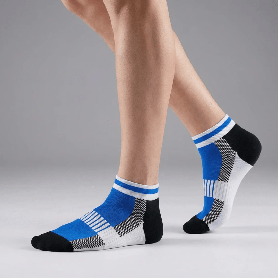 '-Airofit Cushioned Ankle Socks-Blue/White-